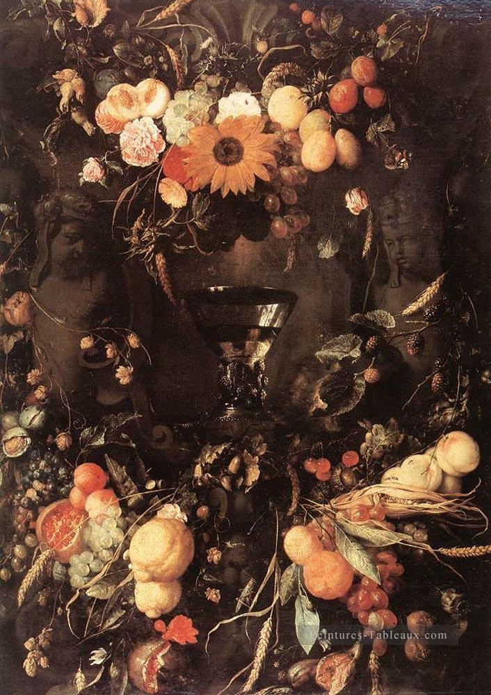 Fruit et Fleur Nature morte Néerlandais Baroque Jan Davidsz de Heem Peintures à l'huile